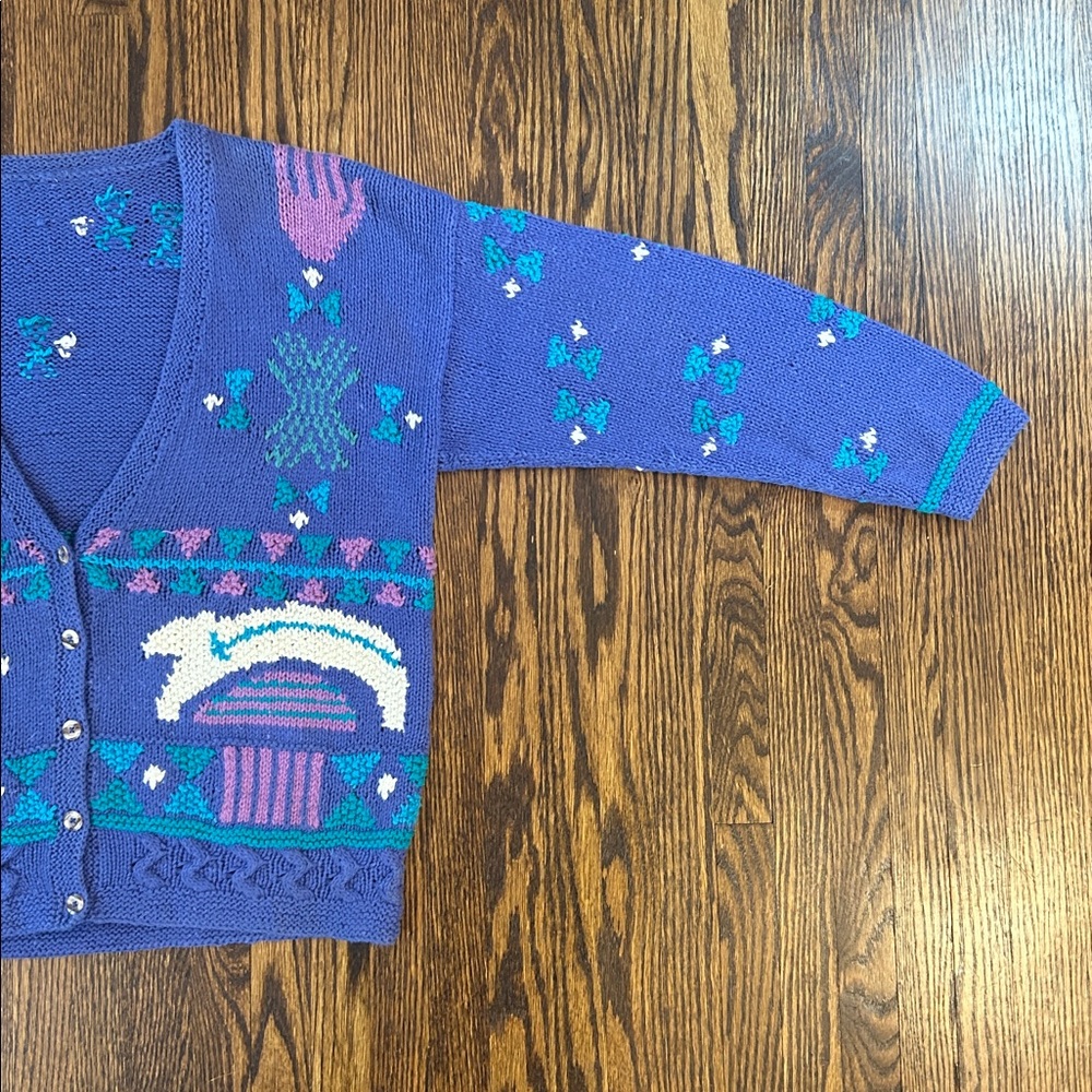 Vintage 90s Knit Cardigan Sweater - Picture 7 of 9